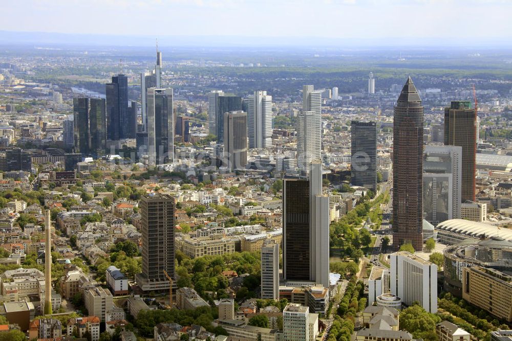 Luftaufnahme Frankfurt am Main - Stadtansicht der Frankfurter Skyline