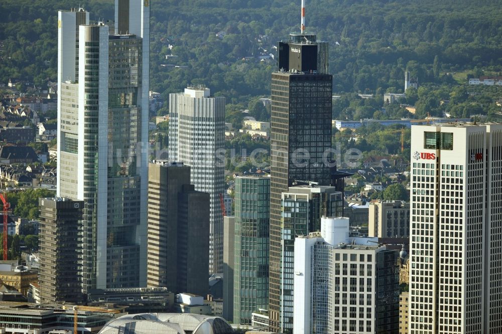 Luftbild Frankfurt am Main - Stadtansicht der Frankfurter Skyline am Main