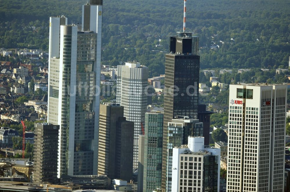 Luftaufnahme Frankfurt am Main - Stadtansicht der Frankfurter Skyline am Main