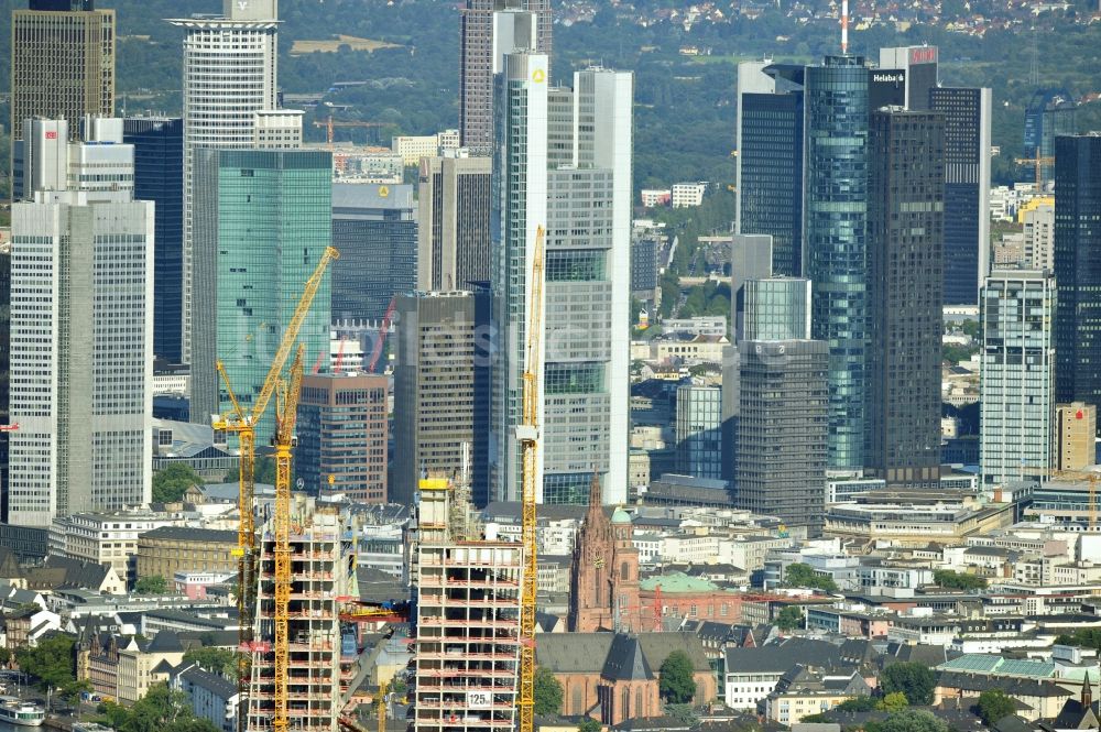 Luftaufnahme Frankfurt am Main - Stadtansicht der Frankfurter Skyline am Main