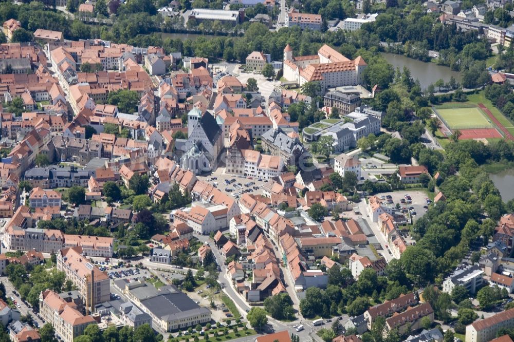 Luftbild Freiberg - Stadtansicht von Freiberg in Sachsen mit dem Innenstadtbereich am Dom St. Marien