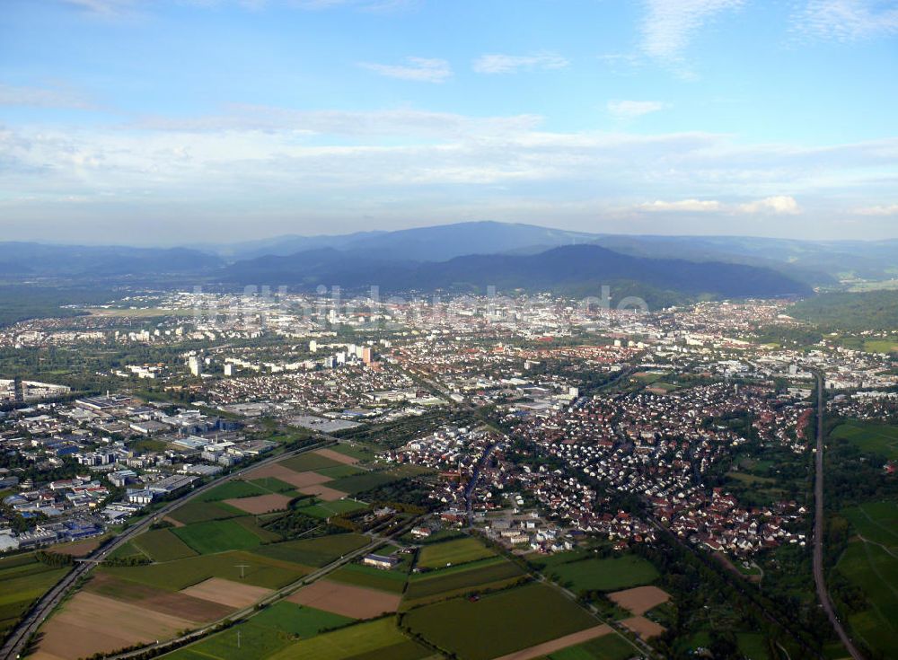 Freiburg im Breisgau von oben - Stadtansicht Freiburg