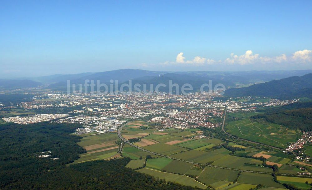 Freiburg im Breisgau aus der Vogelperspektive: Stadtansicht Freiburg