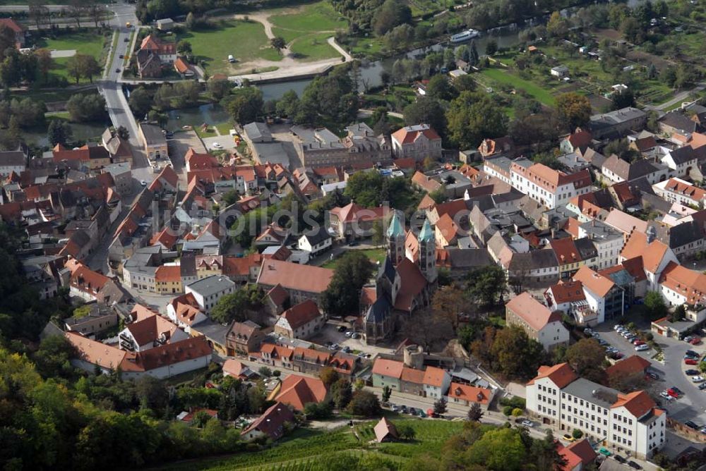 Luftbild Freyburg/Unstrut - Stadtansicht von Freyburg/Unstrut mit der Stadtkirche St. Marien