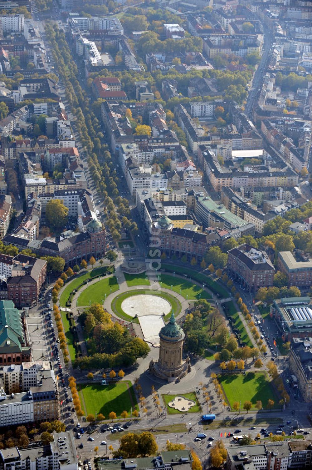 Luftbild Mannheim - Stadtansicht mit Friedrichsplatz Mannheim