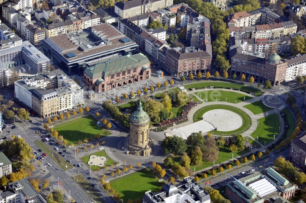 Luftaufnahme Mannheim - Stadtansicht mit Friedrichsplatz Mannheim