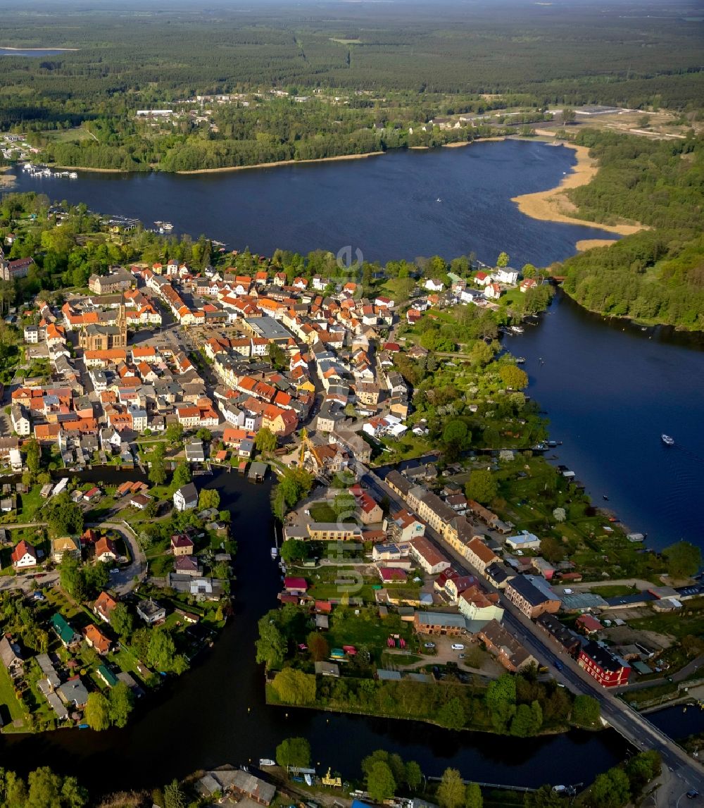 Fürstenberg/Havel von oben - Stadtansicht von Fürstenberg/Havel im Bundesland Brandenburg