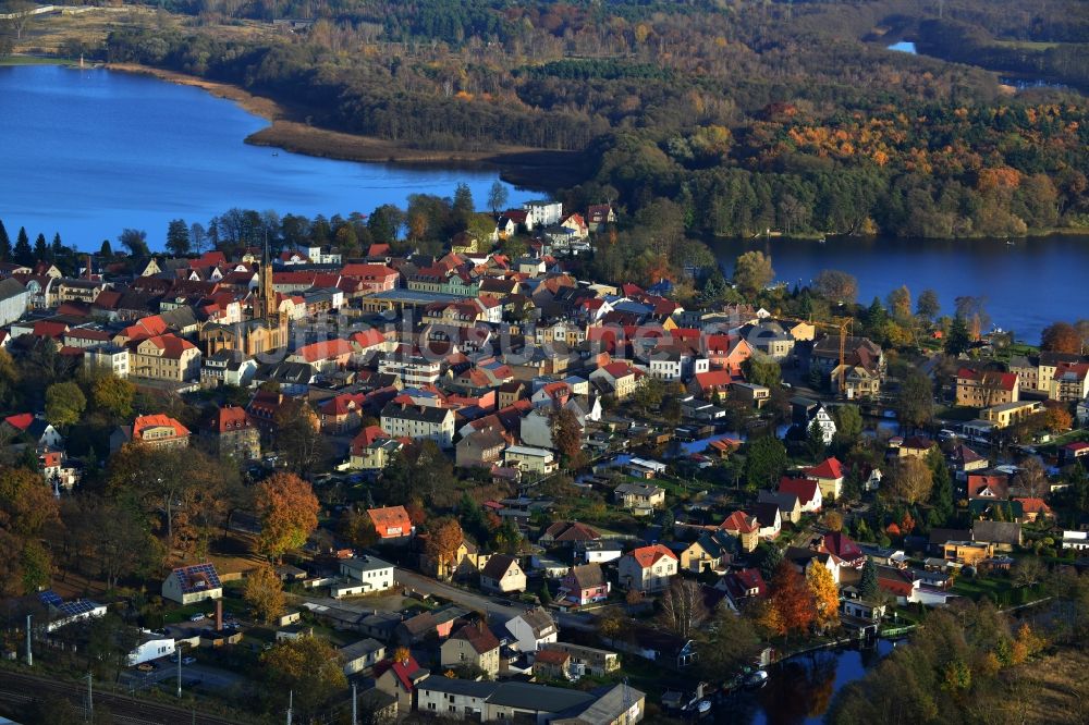 Fürstenberg/Havel von oben - Stadtansicht von Fürstenberg/Havel im Bundesland Brandenburg