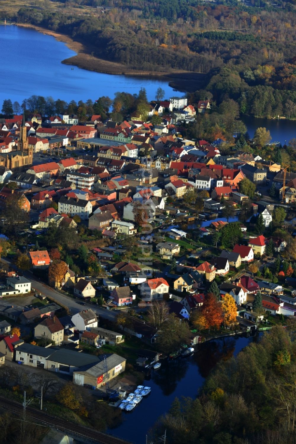 Luftbild Fürstenberg/Havel - Stadtansicht von Fürstenberg/Havel im Bundesland Brandenburg