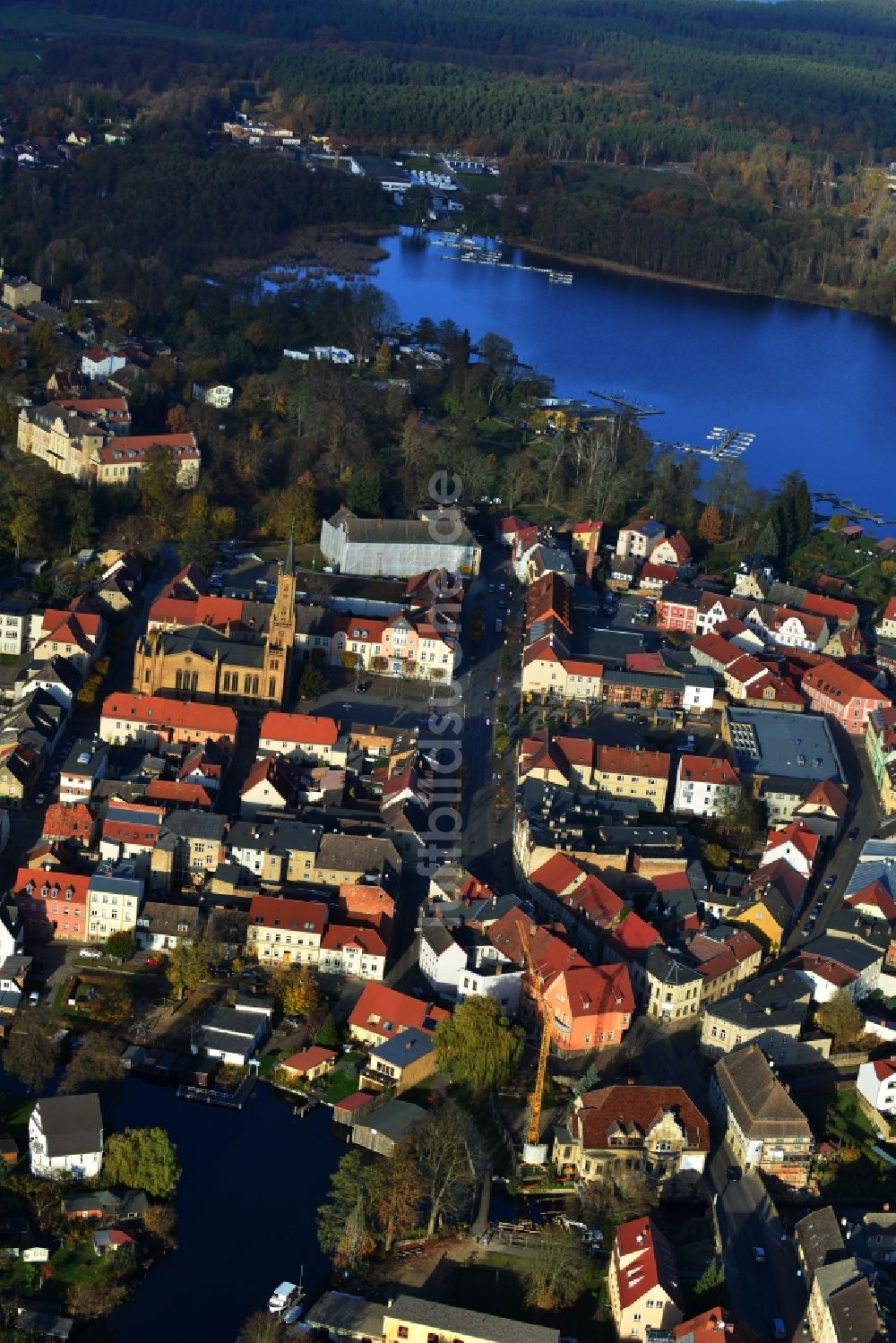 Fürstenberg/Havel von oben - Stadtansicht von Fürstenberg/Havel im Bundesland Brandenburg