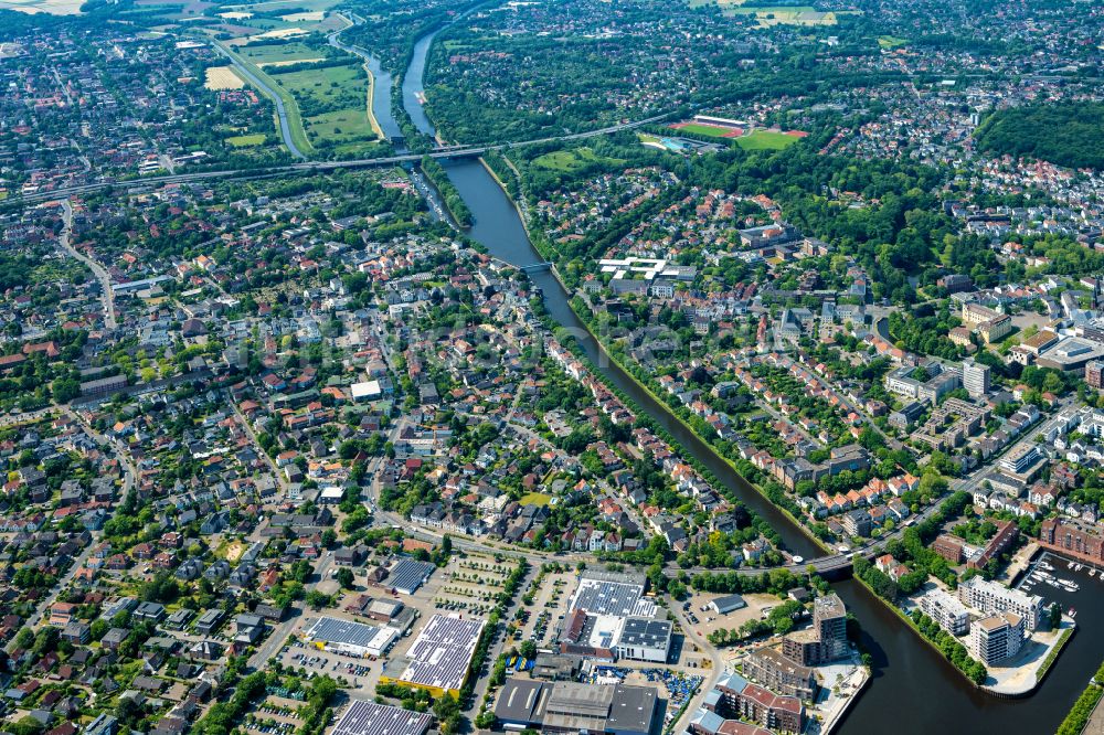 Luftbild Oldenburg - Stadtansicht Gerichtsviertel vom Innenstadtbereich in Oldenburg im Bundesland Niedersachsen, Deutschland