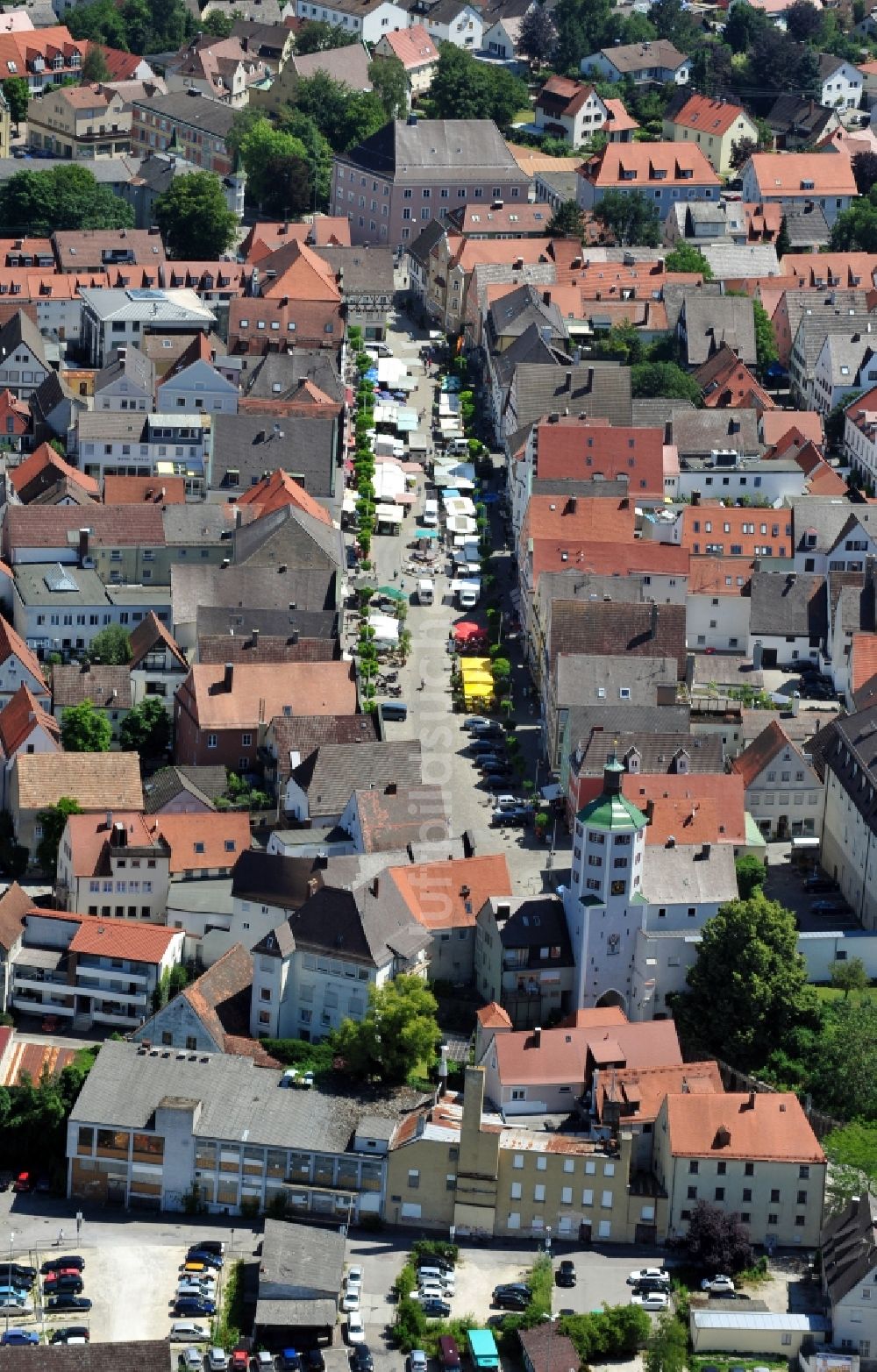 Luftaufnahme Günzburg - Stadtansicht von Günzburg im Bundesland Bayern