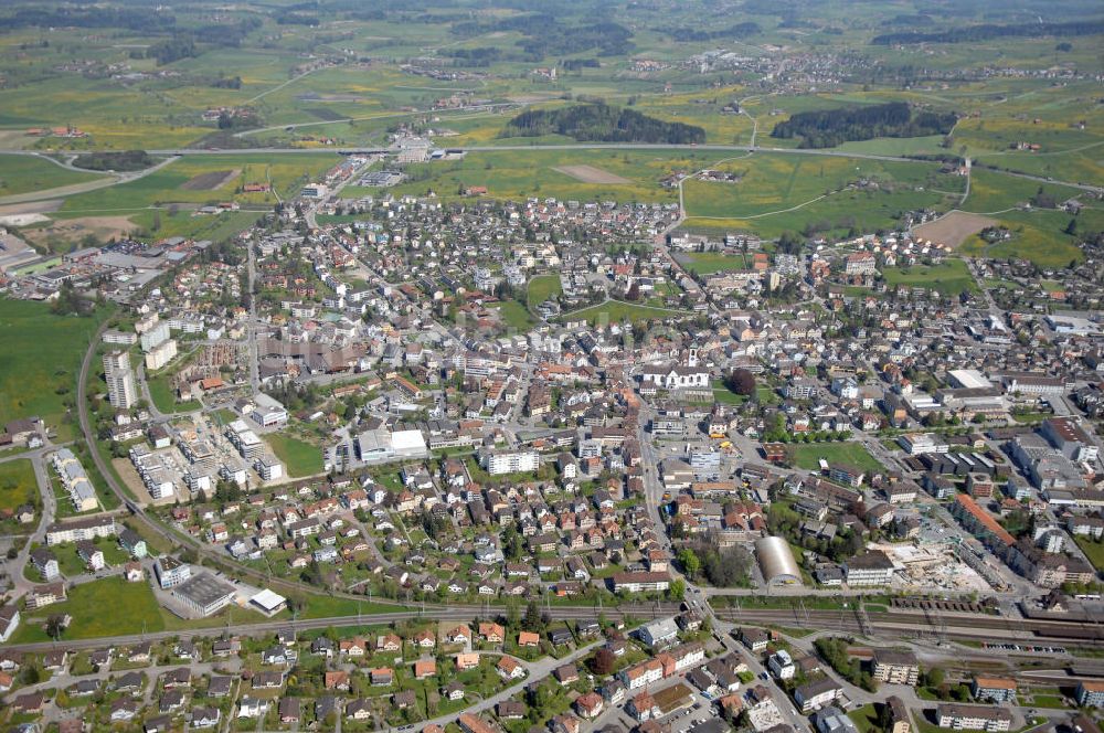 Gossau SG aus der Vogelperspektive: Stadtansicht Gossau