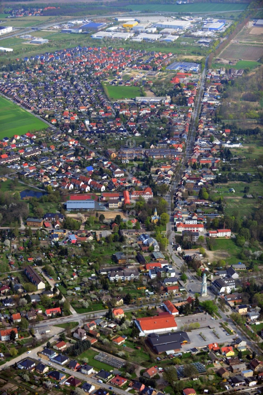 Luftbild Großbeeren - Stadtansicht von Großbeeren im Landkreis Teltow-Fläming in Brandenburg