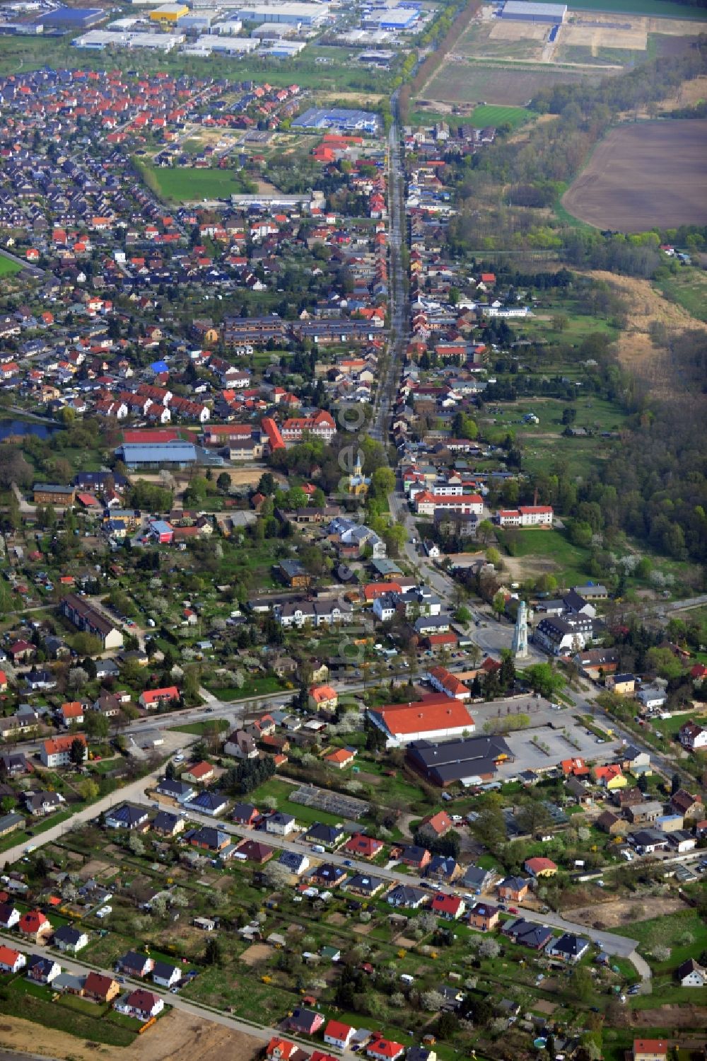 Luftbild Großbeeren - Stadtansicht von Großbeeren im Landkreis Teltow-Fläming in Brandenburg