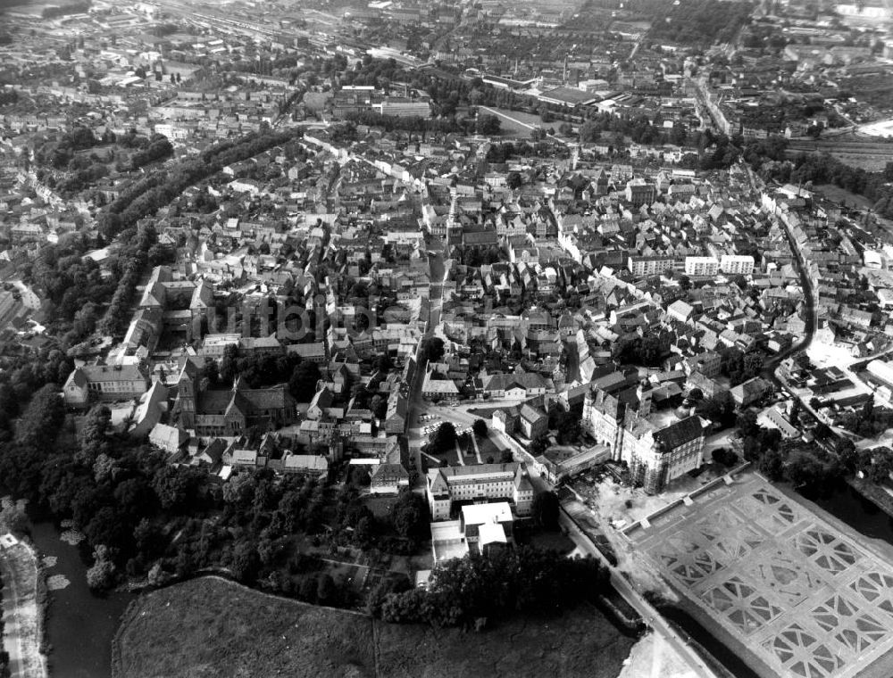 Güstrow aus der Vogelperspektive: Stadtansicht Güstrow mit Schloss Güstrow in Mecklenburg-Vorpommern