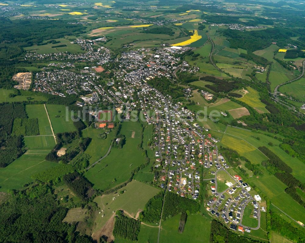 Hachenburg aus der Vogelperspektive: Stadtansicht von Hachenburg im Bundesland Rheinland-Pfalz