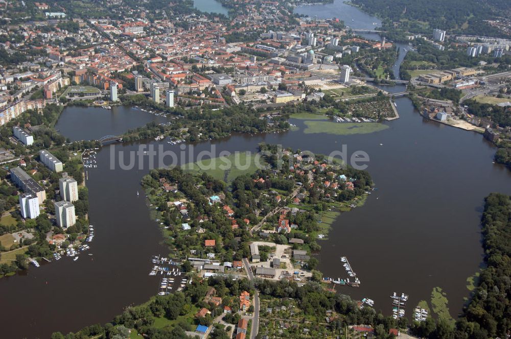 Luftbild Potsdam - Stadtansicht Halbinsel Hermannswerder in Potsdam