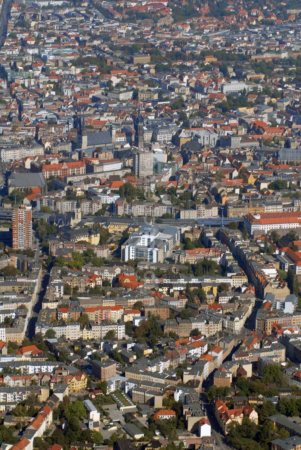 Luftbild Halle - Stadtansicht Halle an der Saale