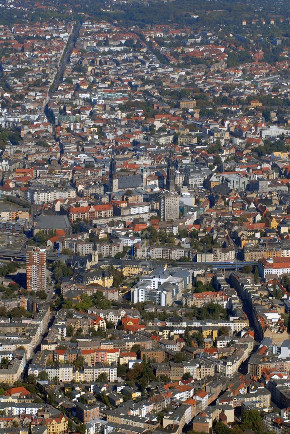 Luftaufnahme Halle - Stadtansicht Halle an der Saale