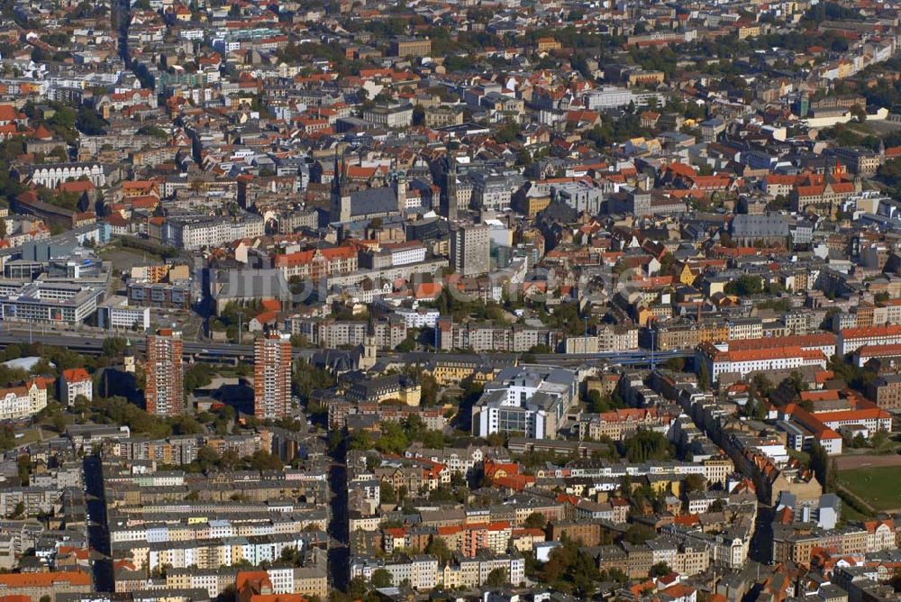 Halle von oben - Stadtansicht Halle-Saale