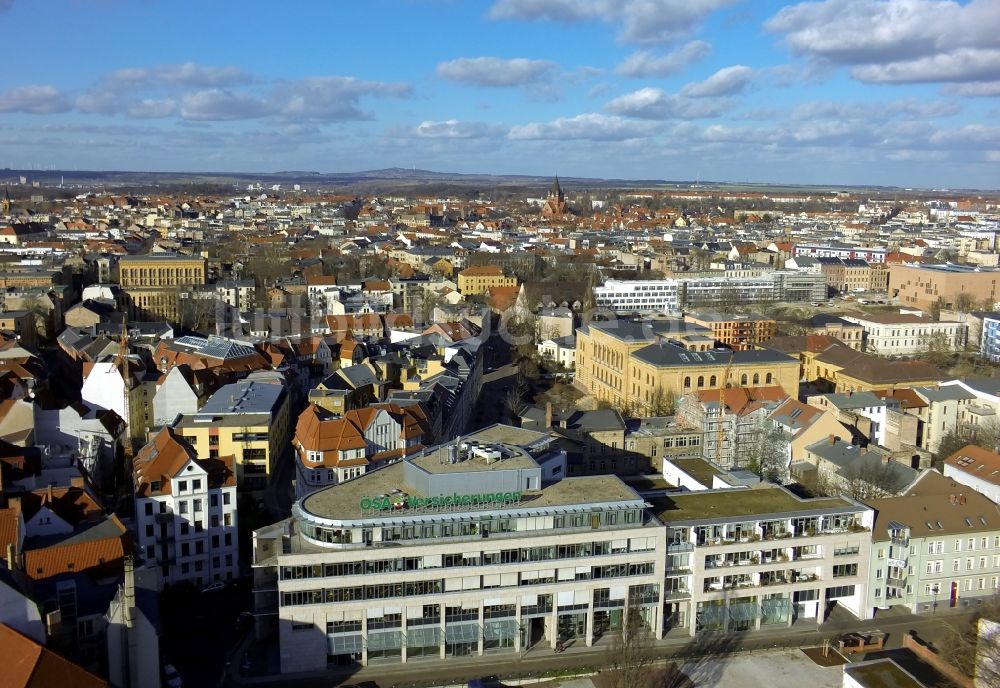 Luftaufnahme Halle - Stadtansicht Halle-Saale mit Pauluskirche im Bundesland Sachsen-Anhalt