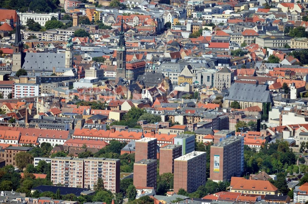 Halle (Saale) aus der Vogelperspektive: Stadtansicht von Halle (Saale) im Bundesland Sachsen-Anhalt