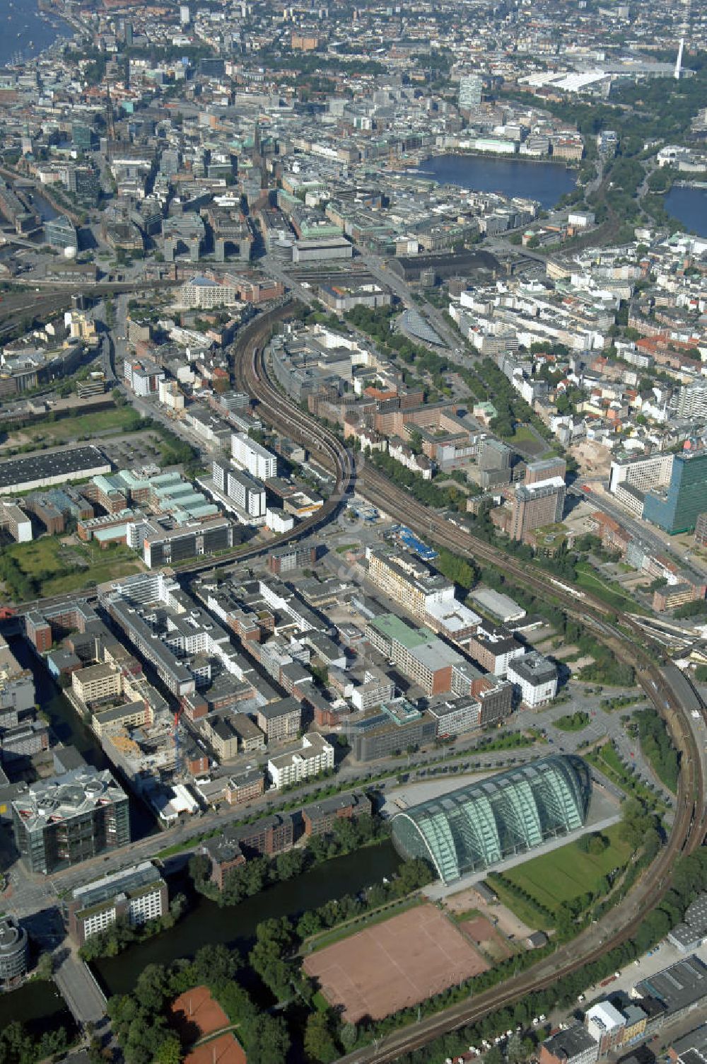 Luftbild Hamburg - Stadtansicht Hamburg Mitte