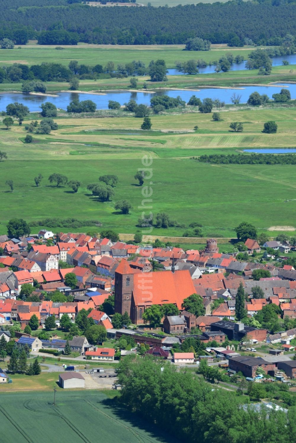 Luftaufnahme Hansestadt Werben (Elbe) - Stadtansicht der Hansestadt Werben (Elbe) im Bundesland Sachsen-Anhalt