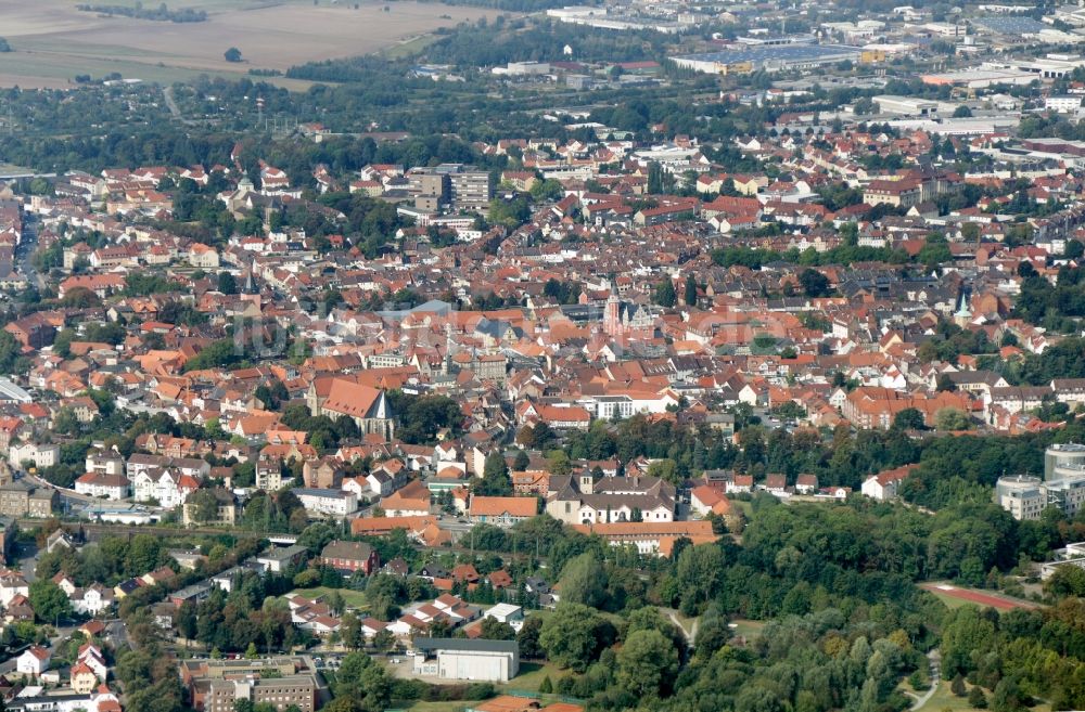 Luftaufnahme Helmstedt - Stadtansicht von Helmstedt im Bundesland Niedersachsen