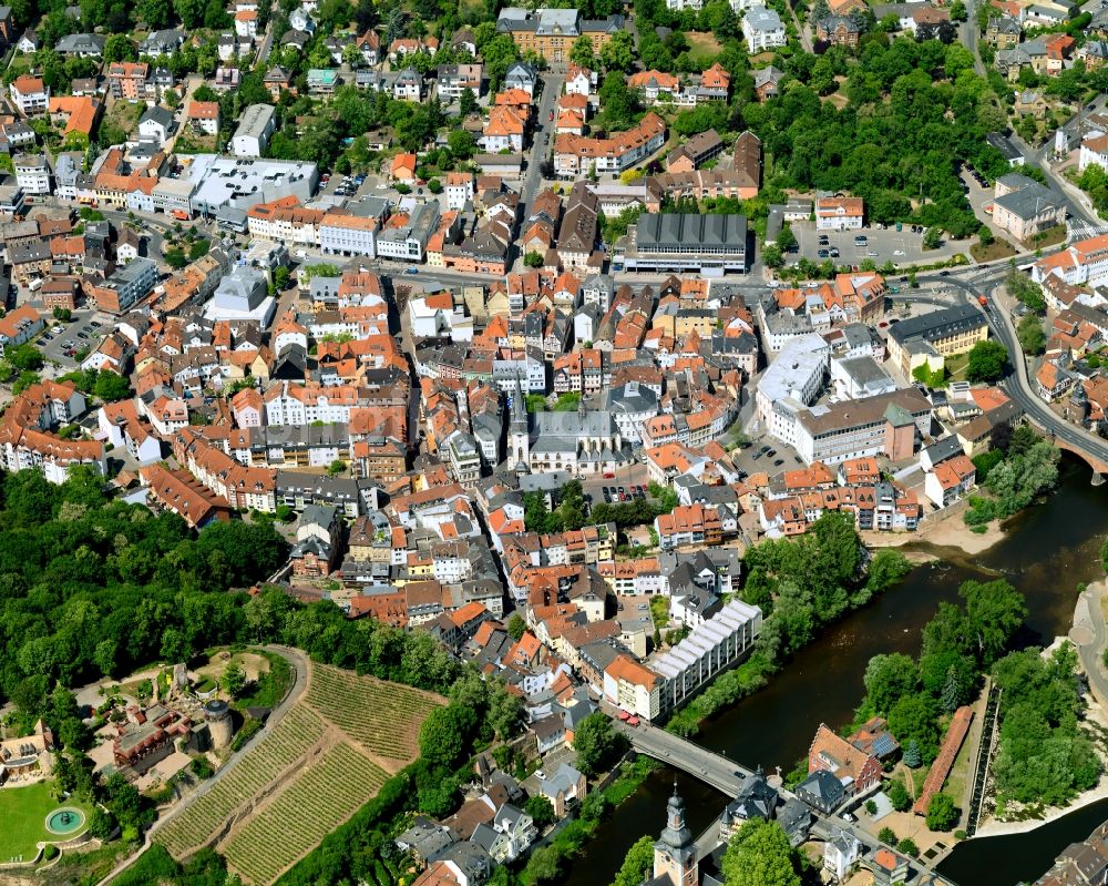 Bad Kreuznach von oben - Stadtansicht der historischen Innenstadt von Bad Kreuznach im Bundesland Rheinland-Pfalz