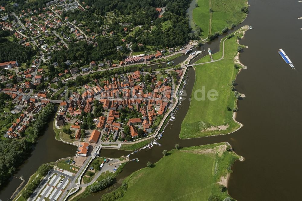 Hitzacker aus der Vogelperspektive: Stadtansicht von Hitzacker an der Elbe im Bundesland Niedersachsen