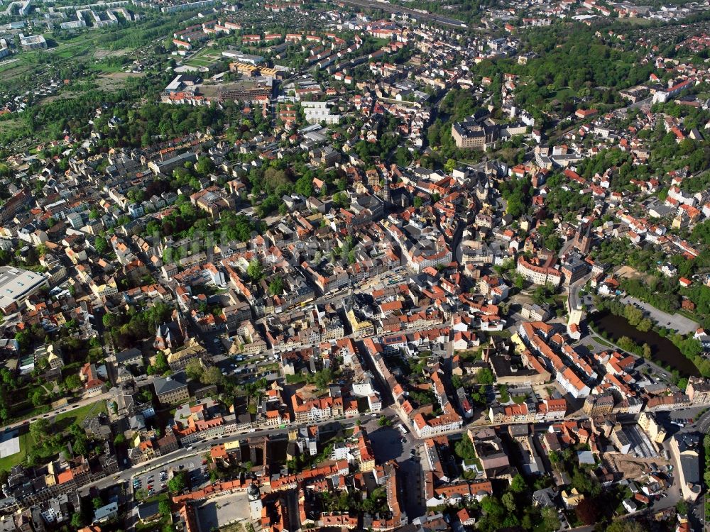 Altenburg von oben - Stadtansicht der Innenstadt von Altenburg in Thüringen