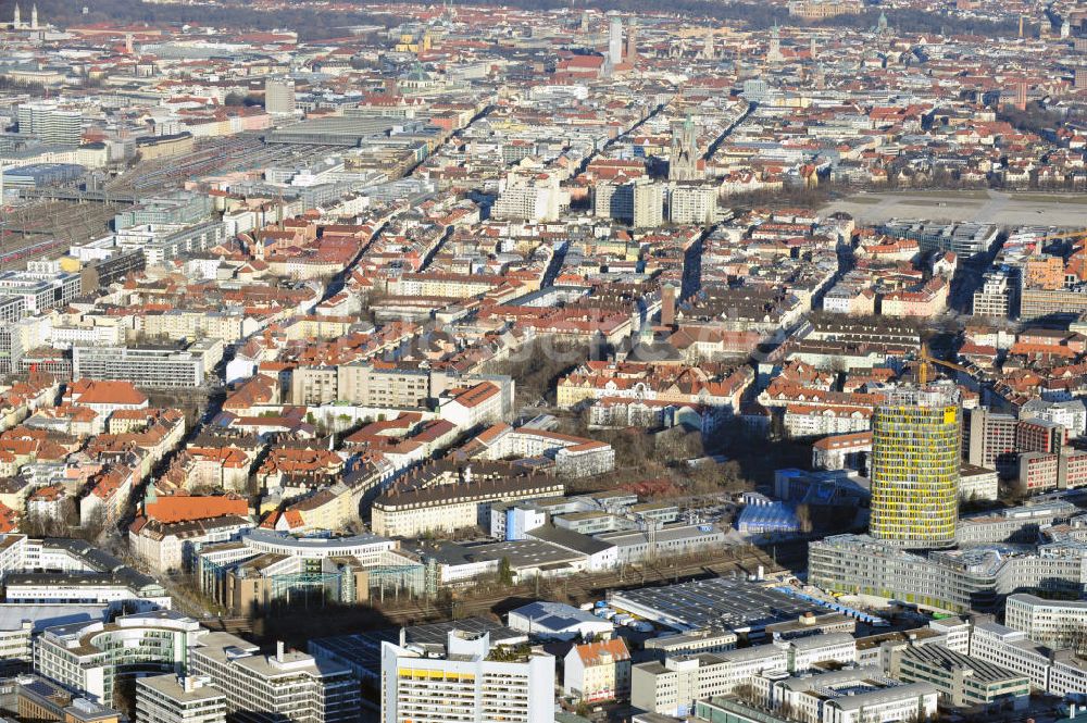 Luftbild München - Stadtansicht der Innenstadt und Altstadt von München