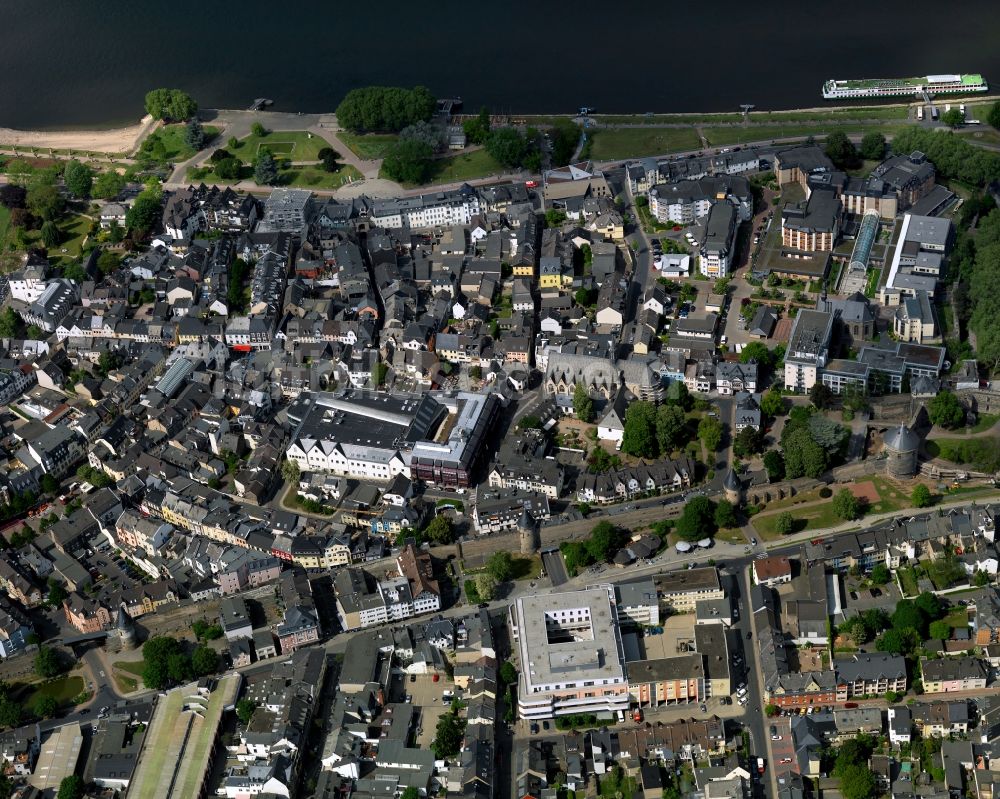 Andernach von oben - Stadtansicht der Innenstadt von Andernach im Bundesland Rheinland-Pfalz