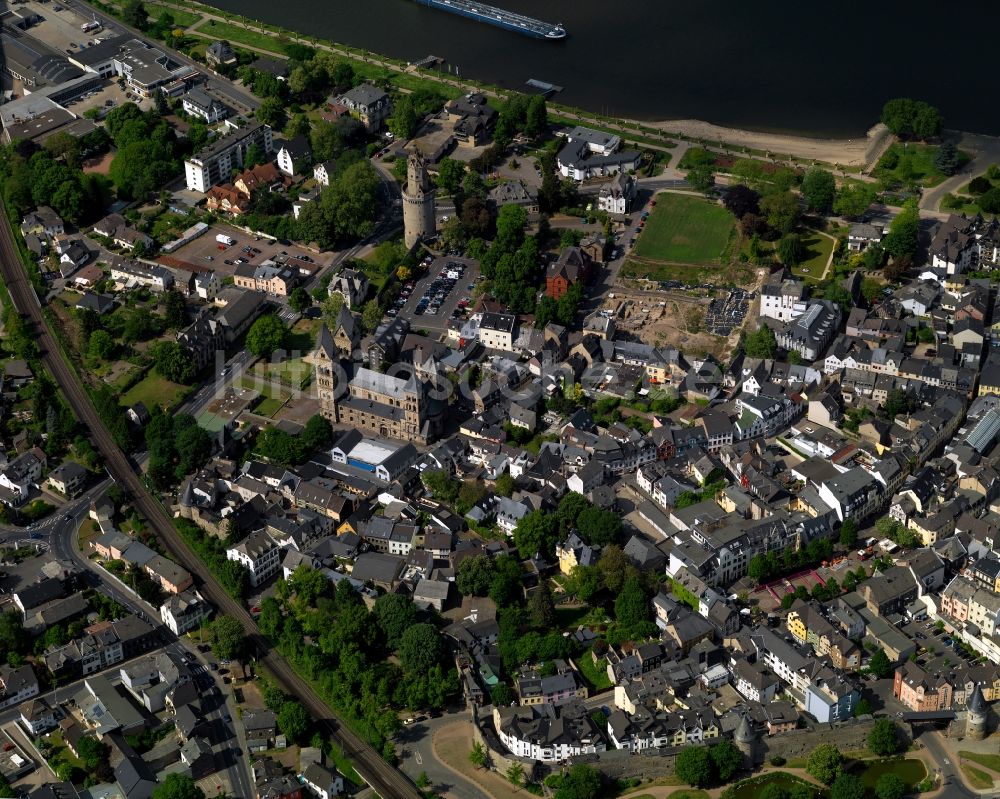 Andernach aus der Vogelperspektive: Stadtansicht der Innenstadt von Andernach im Bundesland Rheinland-Pfalz