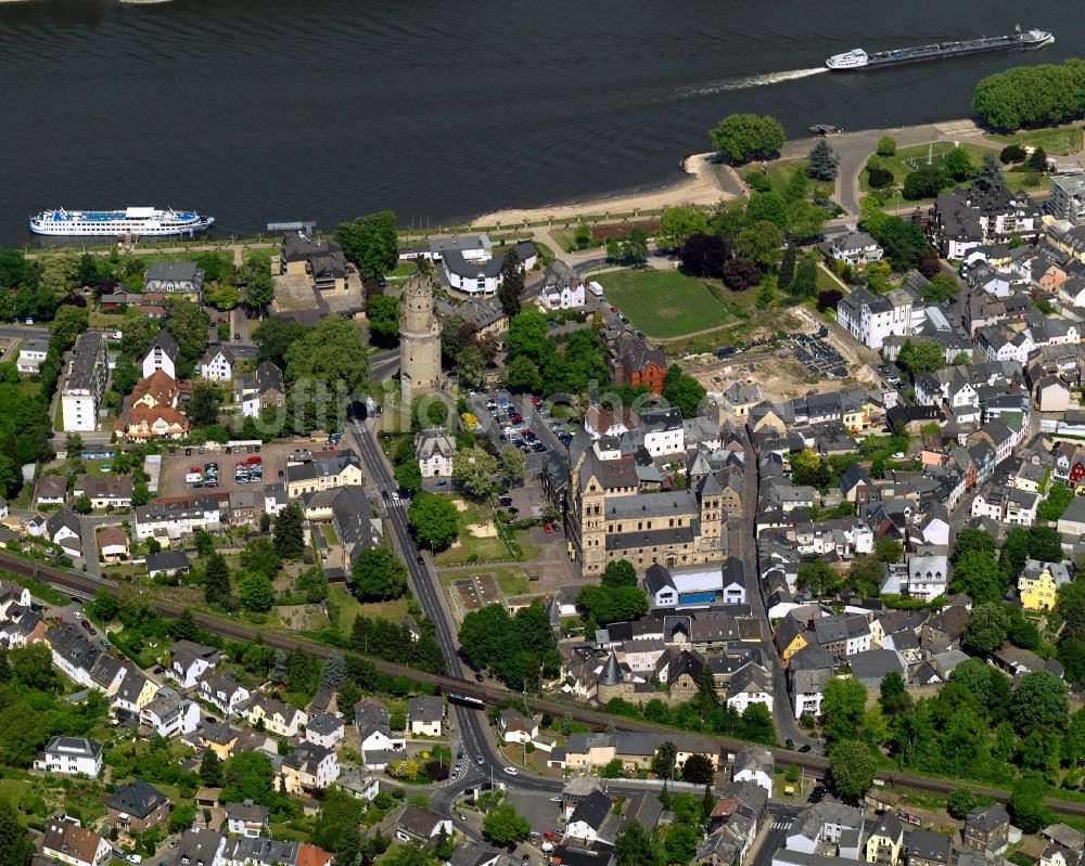 Andernach aus der Vogelperspektive: Stadtansicht der Innenstadt von Andernach im Bundesland Rheinland-Pfalz