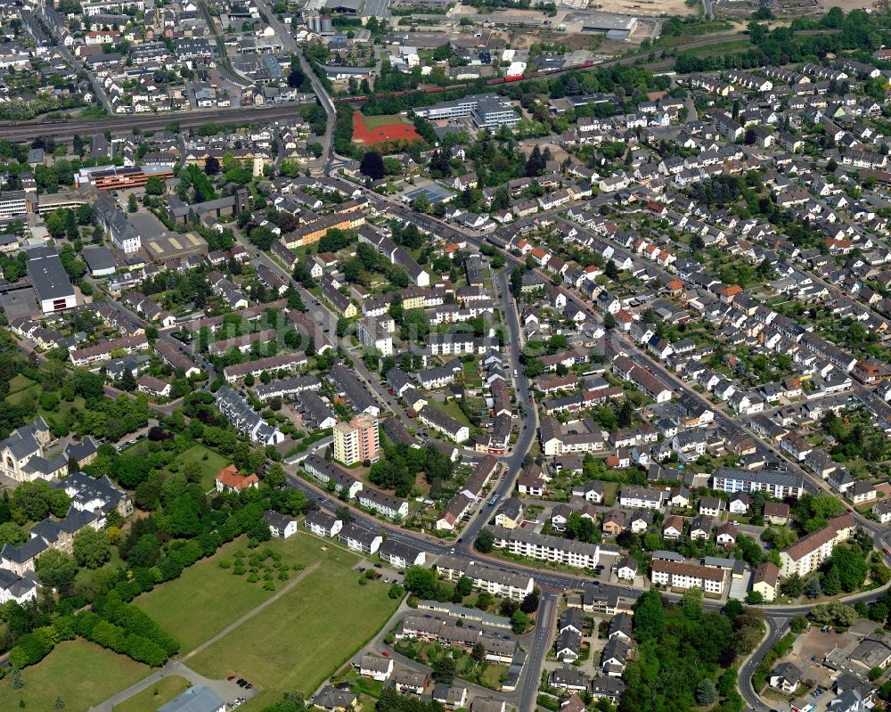 Andernach von oben - Stadtansicht der Innenstadt von Andernach im Bundesland Rheinland-Pfalz