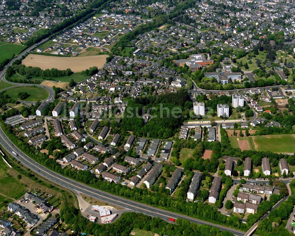 Andernach aus der Vogelperspektive: Stadtansicht der Innenstadt von Andernach im Bundesland Rheinland-Pfalz