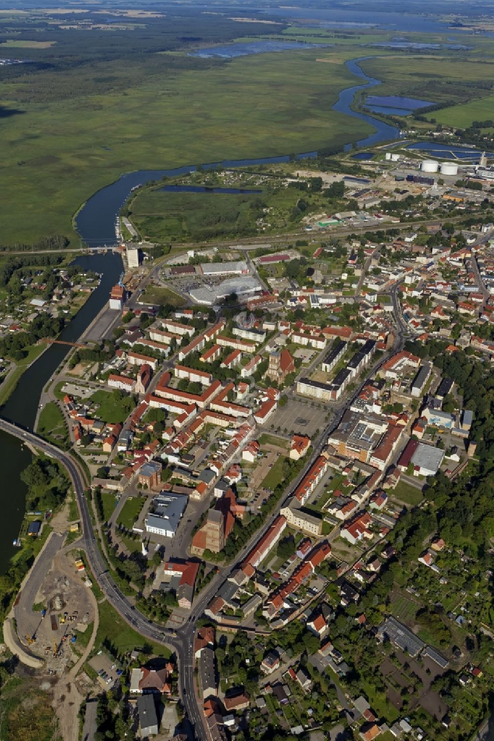 Luftbild Anklam - Stadtansicht der Innenstadt von Anklam im Bundesland Mecklenburg-Vorpommern