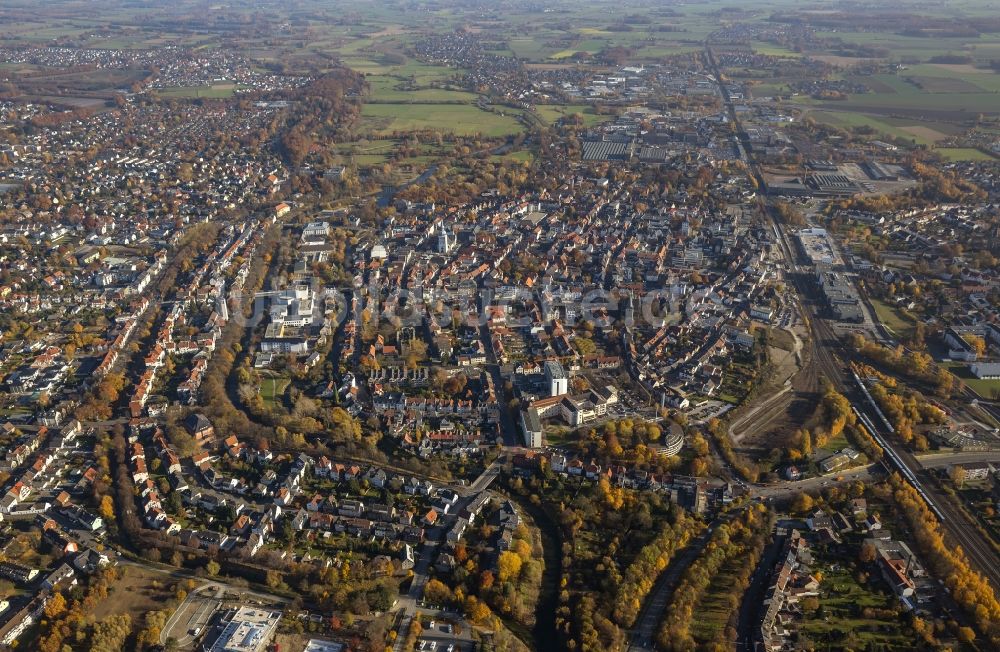 Lippstadt aus der Vogelperspektive: Stadtansicht vom Innenstadt Bereich in Lippstadt in der Soester Börde im Bundesland Nordrhein-Westfalen NRW