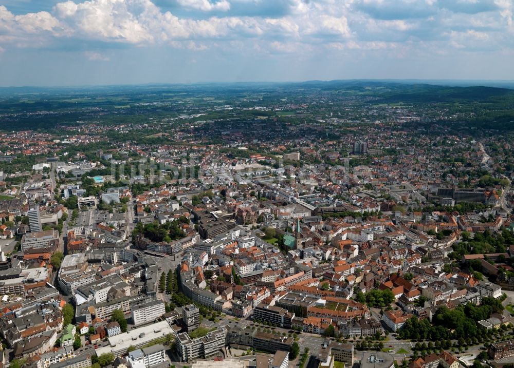 Luftbild Bielefeld - Stadtansicht der Innenstadt von Bielefeld im Bundesland Nordrhein-Westfalen