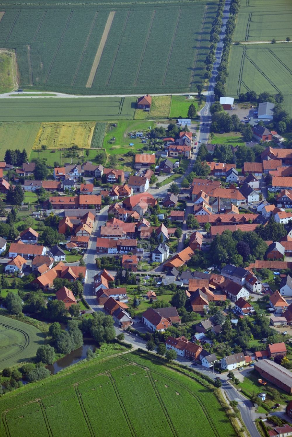 Brüggen von oben - Stadtansicht der Innenstadt von Brüggen im Bundesland Niedersachsen