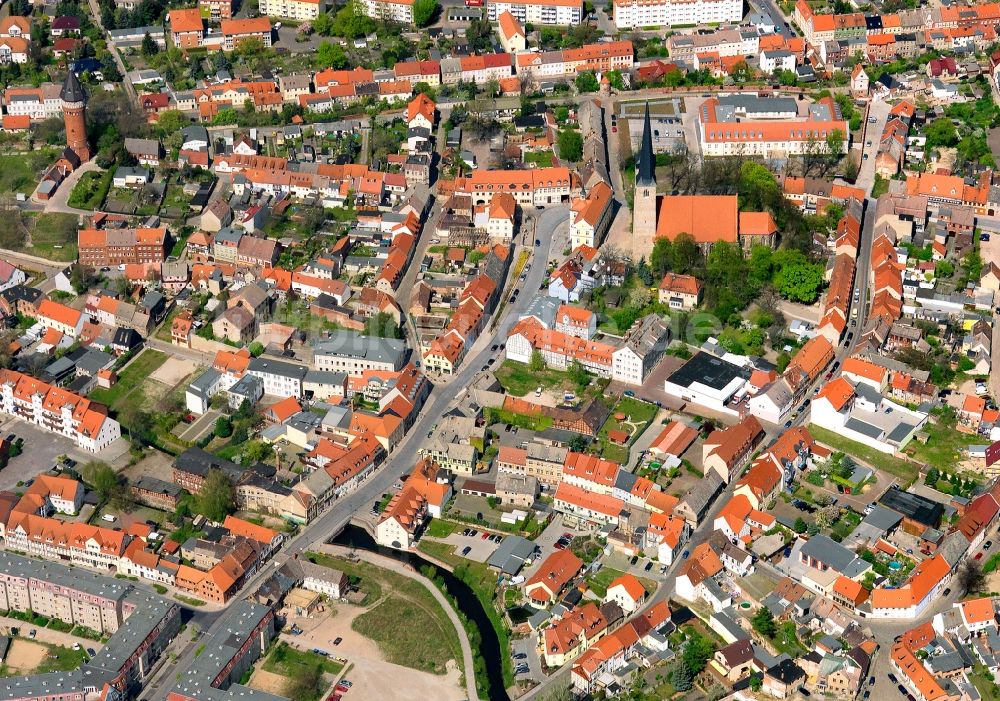 Luftbild Burg - Stadtansicht der Innenstadt von Burg im Bundesland Sachsen-Anhalt