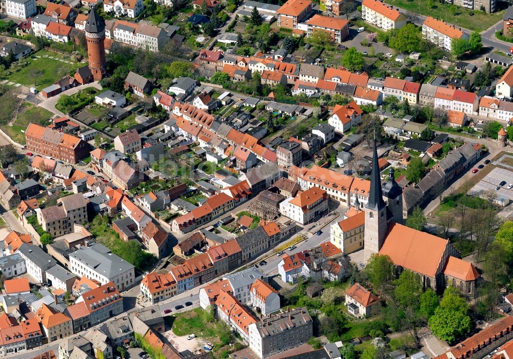 Luftaufnahme Burg - Stadtansicht der Innenstadt von Burg im Bundesland Sachsen-Anhalt