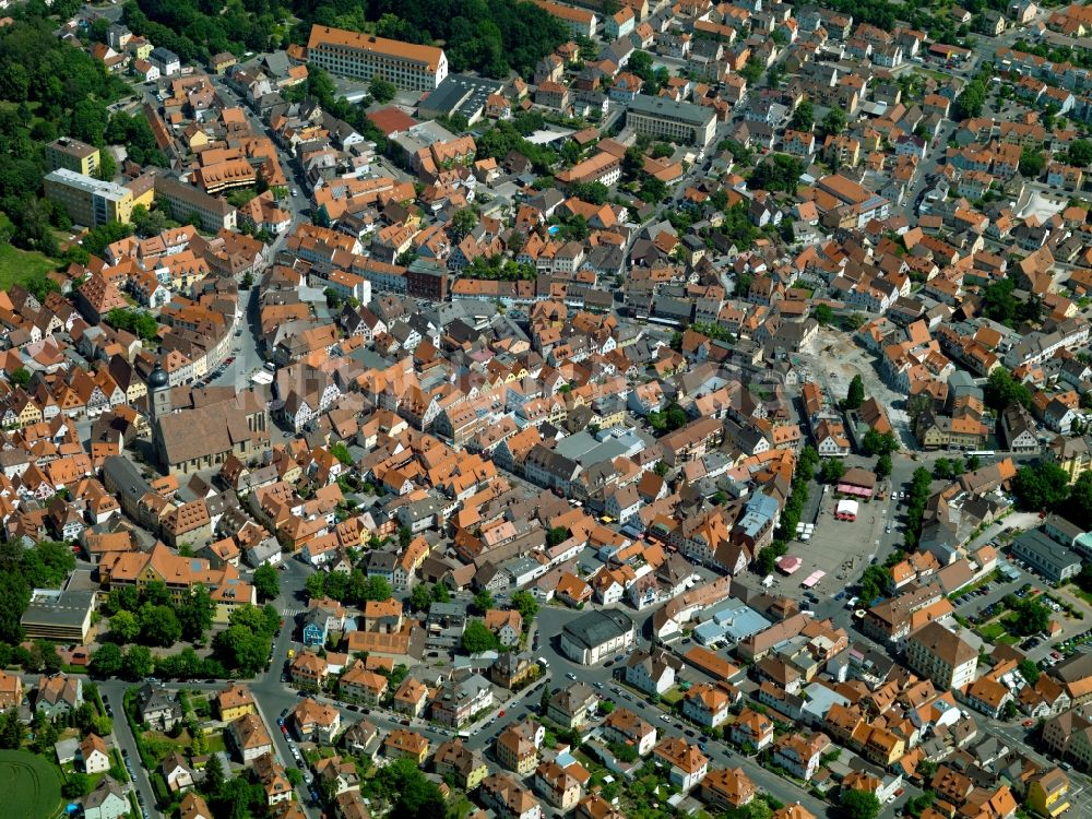 Luftbild Forchheim - Stadtansicht der Innenstadt von Forchheim in Oberfranken im Bundesland Bayern