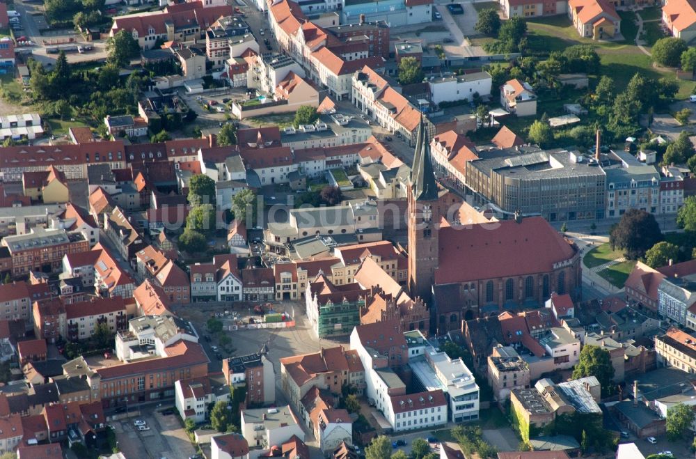 Luftbild Stendal - Stadtansicht der Innenstadt der Hansestadt Stendal im Bundesland Sachsen-Anhalt