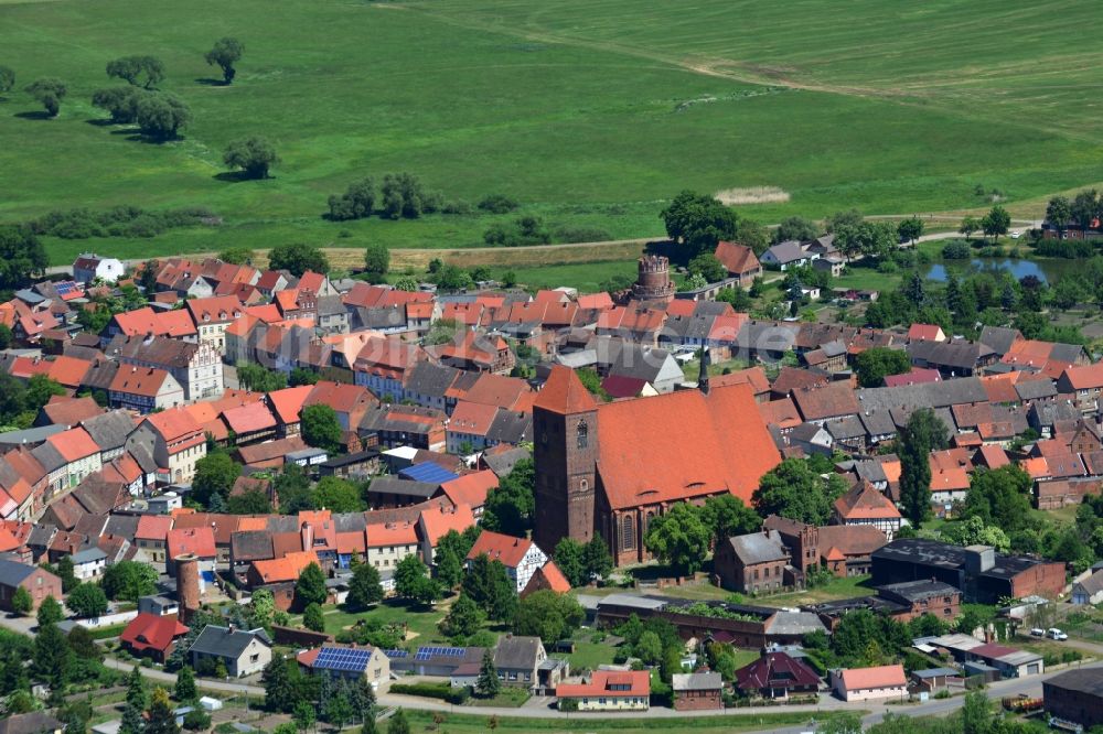 Hansestadt Werben (Elbe) von oben - Stadtansicht der Innenstadt der Hansestadt Werben (Elbe) im Bundesland Sachsen-Anhalt