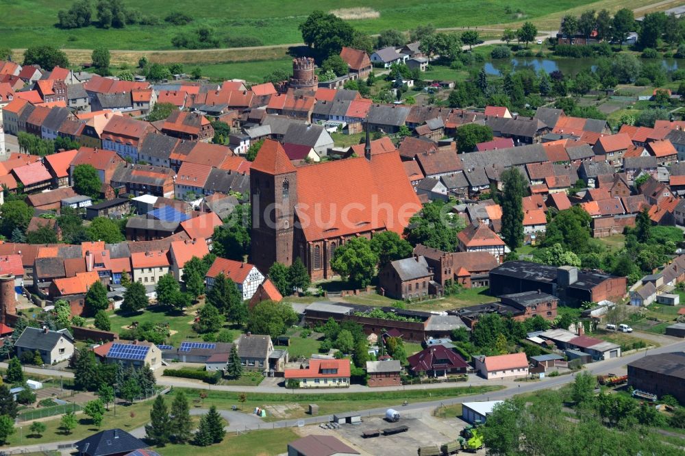 Luftbild Hansestadt Werben (Elbe) - Stadtansicht der Innenstadt der Hansestadt Werben (Elbe) im Bundesland Sachsen-Anhalt