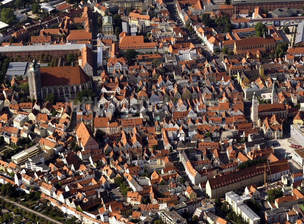 Ingolstadt von oben - Stadtansicht der Innenstadt von Ingolstadt im Bundesland Bayern